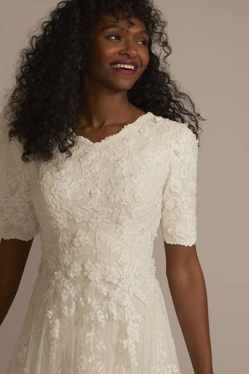 elbow sleeve lace dress PARTY LACE DRESS STRETCH ELBOW SLEEVE ASYMMETRIC SKIRT MADE IN EUROPE S M L  XL