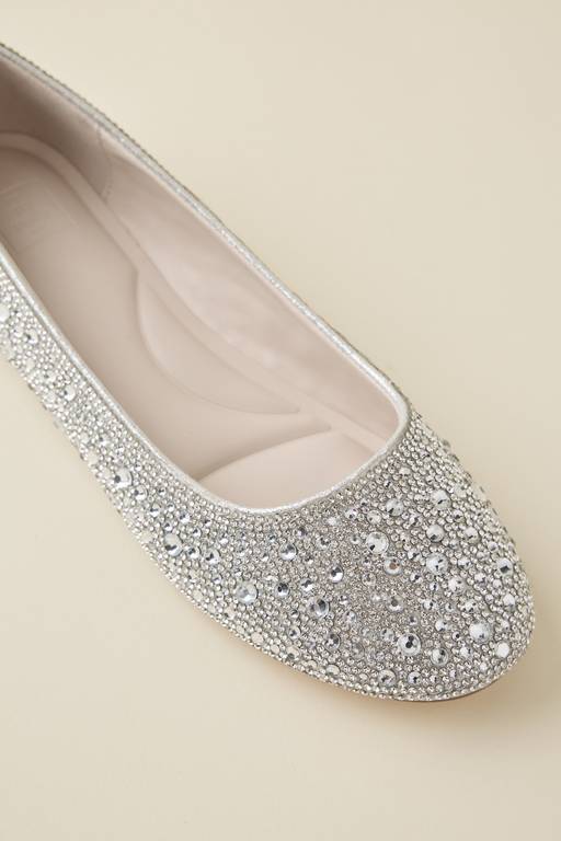 silver dress flats for wedding Hi-Ho Silver (Silver) Foldable Ballet Flats for Wedding by Cinderollies