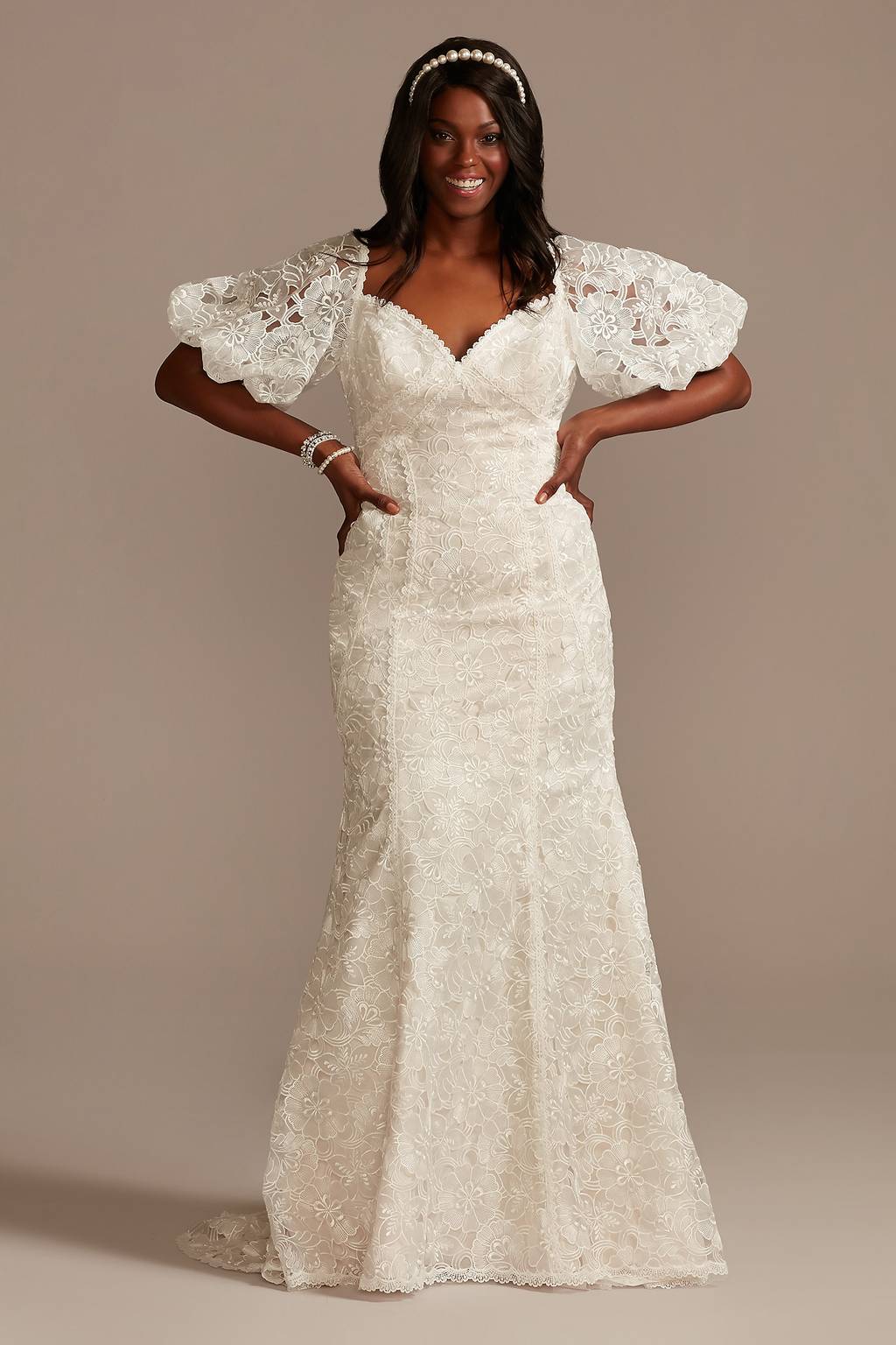 puff sleeve bridal shower dress Zapaka Women A-Line Engagement Dress Ivory Mini Square Neckline Long Sleeves Satin Wedding Reception Dress, Ivory / UK10