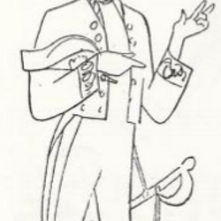 Henry Imslands tegning av Gunnar Salvesen som Søren Holt