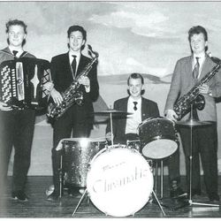 Chromatic i Turnhallen på Klepp under en av de første spillingene Fra venstre: John Sjursen, Richard Ditlefsen, Tor Stangeland, Olav Birkeland og Finn M. Fuglestad