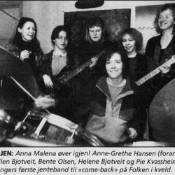 Anna Malena anno 1997 klipp Rogalands Avis/ foto Håkon Vold