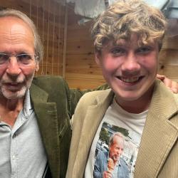 Andreas Flatøe sammen med sitt idol , Ole Paus foto privat