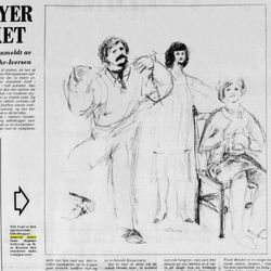 klipp fra Stavanger Aftenblad/Tegning av Kjell Pahr-Iversen