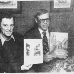 Hans Eyvind Næss, Johs Ringås og Jan Christiansen med Tenk hvor i gamle dage foto Rogalands Avis /Knut Joner