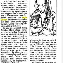 klipp fra Stavanger Aftenblad 1996