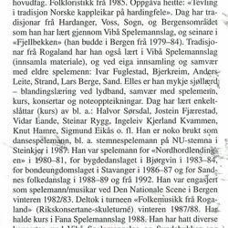 Tekst fra Folkemusikk og folkemusikkutøvarar i Noreg 2