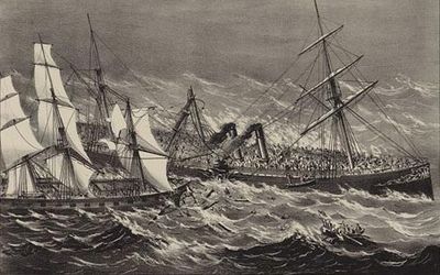 The sinking of the steamship Ville du Havre Created & Published by Currier & Ives, New York -