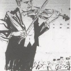 František Veselka tegnet av Henry Imsland