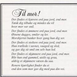 Henrik Lones dikt "Til mor"