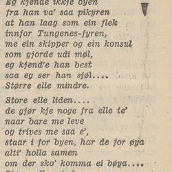 vers av Tycho Torgersen klipp fra Stavangeren