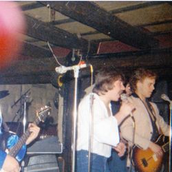 Magne Høyland og Bernt Haarr-Olsen Kjelleren på Korvetten 1979?