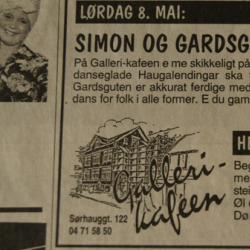 Simon og Gardsguten på Galleri Kafe`en i 1993