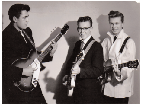 The Strangers anno 1957, Hans Jørgen Høinæs (t.v.),Geir Hjørnevik og Egil Solberg. Foto: Per Arne Enge