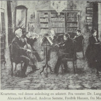 Alexander Kiellands orkester Tegning av August Jacobsen