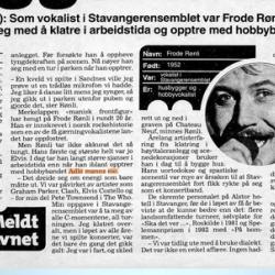 klipp fra Stavanger Aftenblad