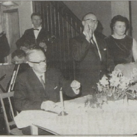 Kåres trio spiller på Jubileumsfest på Sauda fjord Hotel i 1969 foto tilhører Else Skagen