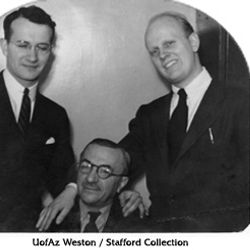 Pau Weston og Axel Stordahl (person i midten er ukjent) som tar seg en pause i arrangeringen til Tom Dorsey (ca midten 1930)