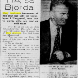 klipp fra Haugesunds Dagblad