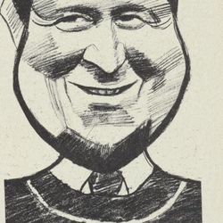 August Mauritzen tegnet av Tom Gundersen Bilde hentet fra Billedbladet NÅ- Originalen finnes i Riksarkivet-Har tillatelse her i fra