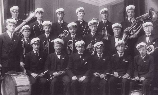 Arbeiderkorpset medio 1930. Foto: J. W. Eskildsen/DF/ Tilhører Arvid Midbrød