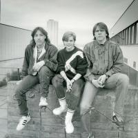 Oskar Band ca 1985  , tre av medlemmene foto: Stavanger Byarkiv Alfred Aase