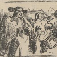 Samuel Hornblåser tegnet av Henry Imsland