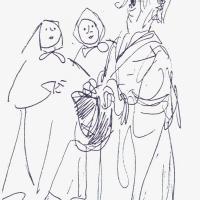 Trubadur på 1600-tallet tegnet av Henry Imsland