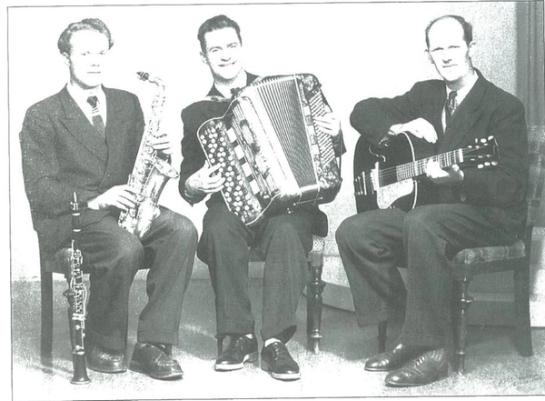 The Hottentotts . Ø Thorsen -v, A, Grimsrud -m og vikargitarist A. Abrahamsen - Foto. J.W Eskildsen