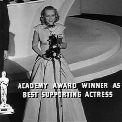 Celeste Holm accepting her Academy Award for Gentleman's Agreement (1947)