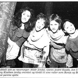 Besetning i Ronja Røverdatter klipp fra Stavanger Aftenblad/foto Fredrik Revfvem