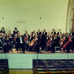 Trondheim Symfoniorkester og Finn Audun Oftedal i Frimurerlogen, Trondheim rundt 1980. Foto: TSO Arkiv