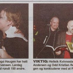 Klipp fra Rogalands Avis foto Elisabeth Krey Jenssen