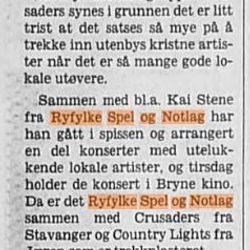 klipp fra Stavanger Aftenblad