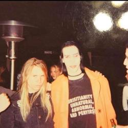 Edwin Borsheim og Joey Cauldron sammen med Marilyn Manson under backstage Danzig turne i 1995, et par måneder før Kettle Cadaver