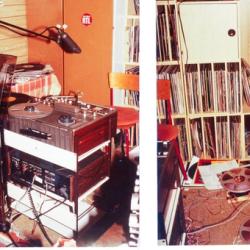 Slik så det ut i Rolf Pedersen sitt hjemmestudio på gutterommet etter at politiet hadde hatt rassia. Bildene har Pedersen fått fra en politimann som senere ble fast lytter på programmet hans. Foto: Privat