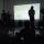 Fra bandets performance sammen med forfatter Rune F. Hjemås. Videobakgrunn av Andreas Schille