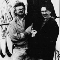 Tekstforfatter Tor Salomonsen, komponist Sverre Kvam og bidragsyter Toni Gundersen foto Rogalands Avis