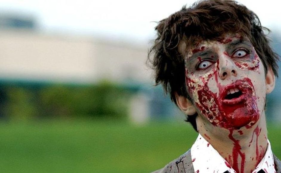 Person med blod i ansiktet