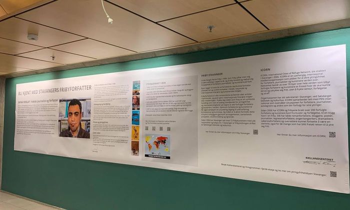 Utstilling om Irak, ytrings- og pressefrihet. Med fribyforfatter Safaa Khalaf.