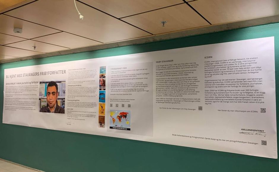 Utstilling om Irak, ytrings- og pressefrihet. Med fribyforfatter Safaa Khalaf.