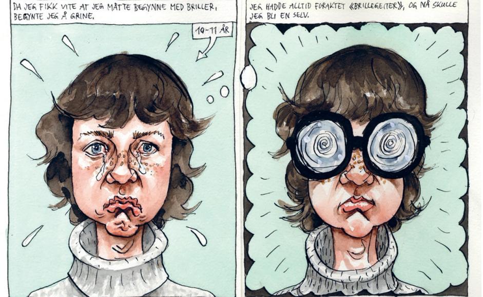 Tegninger av Steffen Kverneland fra hans nye bok Brillegeit