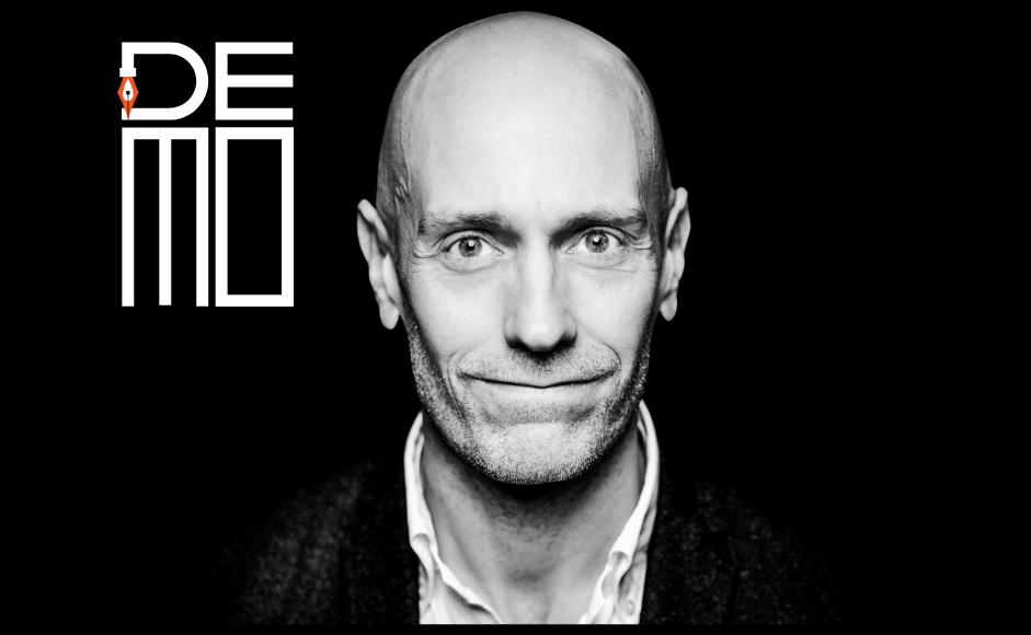 Henrik Skaug Sætra og profil for demo i Ytringsfrihetsbyen Stavanger.
