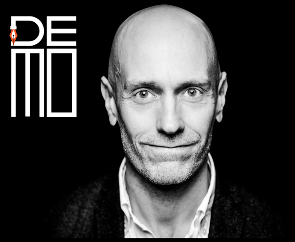 Henrik Skaug Sætra og profil for demo i Ytringsfrihetsbyen Stavanger.