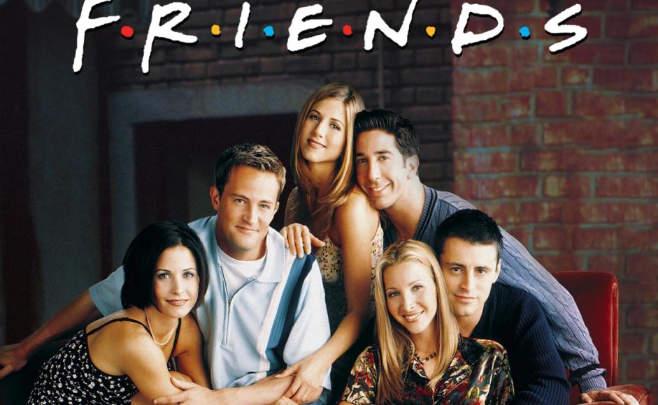 Promobilde for TV-serien Friends, med de seks hovedkarakterene samlet