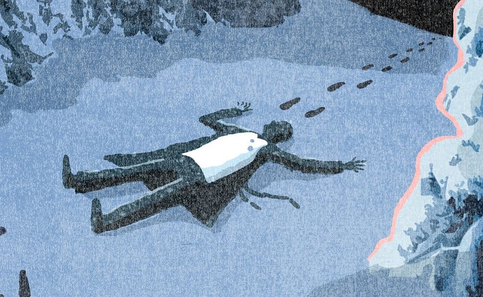 Utdrag av forsiden til Hans Olav Lahlums bok De fem fyrstikkene