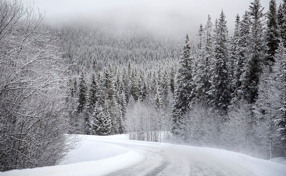 Vinterlandskap med snø