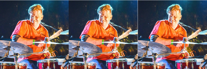 Bård Sandnes spiller trommer