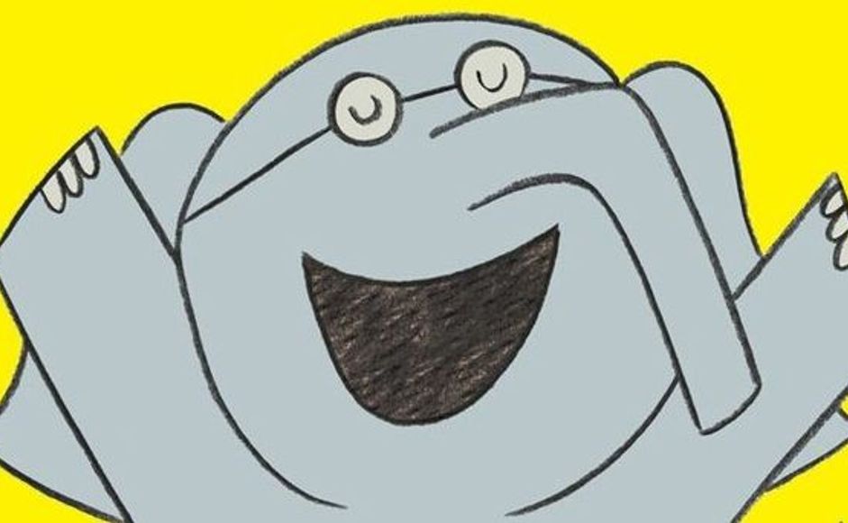 Illustrasjon fra bokcover "Blir du med ut og leker" av Mo Willems