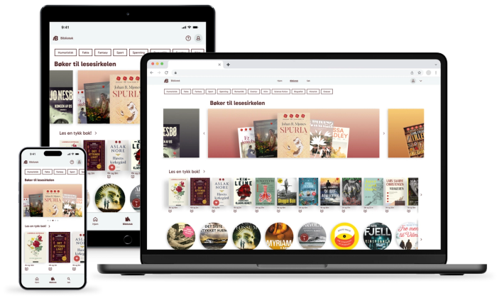 Biblio på mobil, nettbrett og i nettleseren